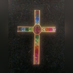 Vtg. PSCO Cross Brooch